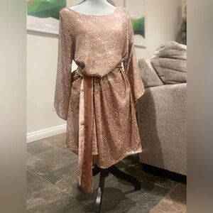 Anthropologie Sequin Embellished Dress with Velvet Sash